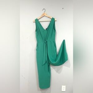 Elegant Green Sleeveless Dress